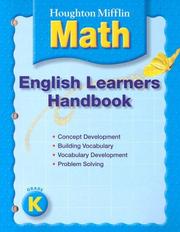 Cover of: Houghton Mifflin Math: Grade K, English Learners Handbook