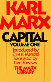 Cover of: Capital by Karl Marx