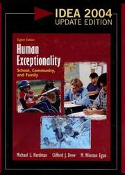 Cover of: Hardman Human Exceptionality Mls Idea Update by Michael L. Hardman, Clifford J. Drew, M. Winston Egan