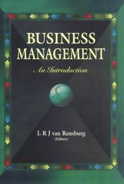 Cover of: Business Management by L.R.J. Van Rensburg