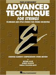 Cover of: Advanced Technique for Strings: Piano Accompaniment