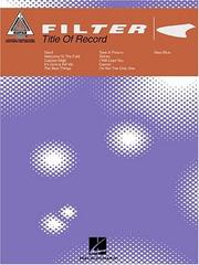 Cover of: Filter - Title of Record by Filter