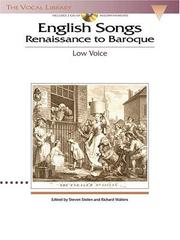 Cover of: English Songs: Renaissance to Baroque - Low Voice (Book/CD): The Vocal Library
