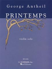 Cover of: George Antheil - Printemps: Violin Solo