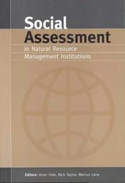 Cover of: Social Assessment in Natural Resource Management Institutions