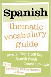 Cover of: Spanish Thematic Vocabulary Guide (Thematic Vocabulary Guides)