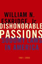 Cover of: Dishonorable Passions by Jr., William N. Eskridge