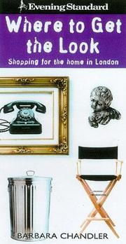 Cover of: "Evening Standard" Where to Get the Look: Shopping for the Home in London (Evening Standard Guides)