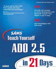 Cover of: Sams Teach Yourself ADO 2.5 in 21 Days (Teach Yourself -- 21 Days)