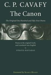 Cover of: The Canon: The Original One Hundred and Fifty-Four Poems (Hellenic Studies)