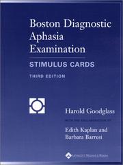 Cover of: Boston Diagnostic Aphasia Examination: Stimulus Cards--Full Set