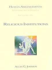 Cover of: Religious Institutions (Institution Booklet #6) To Accompany Human Arrangments | Allan G. Johnson