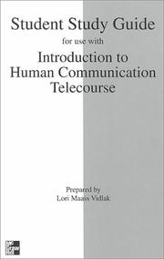 Cover of: Student Study Guide to accompany Telecourse/Introduction To Human Communication | Judy C. Pearson