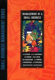 Cover of: Management Small Busines (Small Business Management Series) by A.A. de Beer, et al