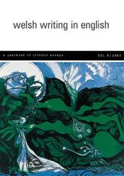 Cover of: Welsh Writing in English, Volume 9 by Tony Brown