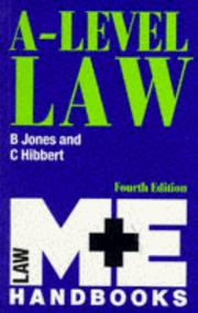 Cover of: Advanced Level Law (M & E Handbook) by Barry Jones