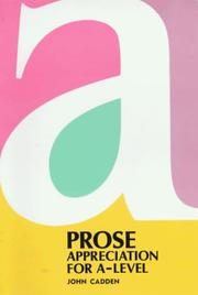 Cover of: Prose Appreciation for "A" Level