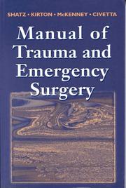 Cover of: Manual of Trauma and Emergency Surgery