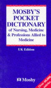 Mosby's Pocket Dictionary of Nursing, Medicine and Professions Supplementary to Medicine by Kenneth Anderson