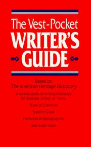 Cover of: The Vest-pocket writer's guide. by 