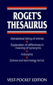 Cover of: Roget's Thesaurus, Vest-Pocket Edition