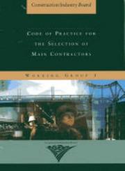 Cover of: Code of Practice for the Selection of Main Contractors