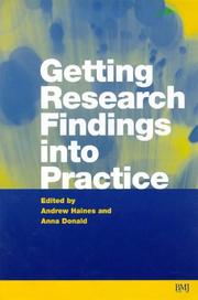 Cover of: Getting Research Findings into Practice