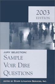 Cover of: Jury Selection: Sample Voir Dire Questions