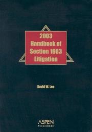 Cover of: Handbook of Section 1983 Litigation, 2003 by David W. Lee