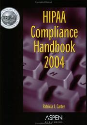 Cover of: Hipaa Compliance Handbook 2004 by Patricia I. Carter