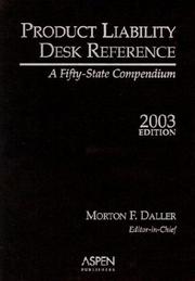 Cover of: Product Liability Desk Reference 2003