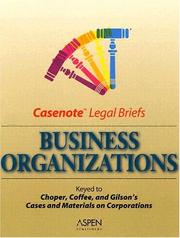 Cover of: Business Organizations/Corporations by Casenotes