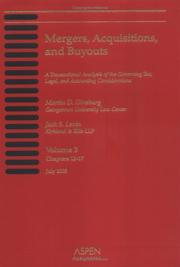 Cover of: Mergers, Acquisitions, and Buyouts (Volume 3, Chapters 12-17)