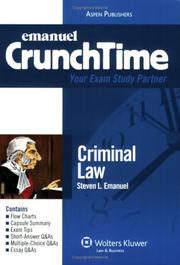 Cover of: CrunchTime Criminal Law (Crunch Time) by Steven L. Emanuel