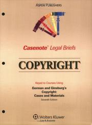 Cover of: Casenote Legal Briefs Copyright Law by Casenotes