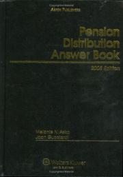 Cover of: Pension Distribution Answer Book, 2008 Edition