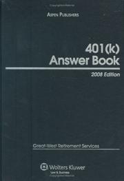 Cover of: 401(k) Answer Book | Great-west Retirement Services