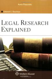 Cover of: Legal Research Explained