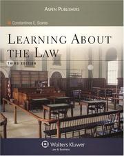 Cover of: Learning about the Law, Third Edition by Constantinos E. Scaros