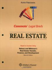 Cover of: Casenote Legal Briefs Real Estate Transactions by Casenotes
