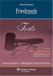 Cover of: Friedman's Practice Series: Torts (Friedman's Practice Series)