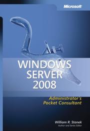 Windows Server  2008 Administrator's Pocket Consultant (Pro - Administrator's Pocket Consultant) by William R. Stanek