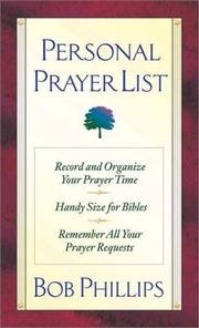 Cover of: Personal Prayer List: Record and Organize Your Prayer Time