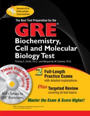 Cover of: GRE Biochemistry,  Cell and Molecular Biology (REA) w/CD-ROM - The Best Test Prep (TESTware) by Thomas E. Smith, Marguerite Wilton Coomes