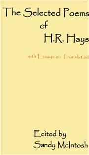 Cover of: The Selected Poems of H.R. Hays | Sandy McIntosh