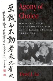 Cover of: Agony of Choice by David J. Lu, David John Lu