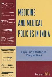 Cover of: Medicine and Medical Policies in India: Social and Historical Perspectives