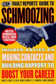 Cover of: Vault Reports guide to schmoozing