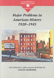 Cover of: Major problems in American history, 1920-1945: documents and essays