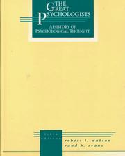 The great psychologists by Robert Irving Watson